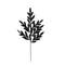 Black Glitter Bay Leaf Spray – 32" Artificial Leaf Stem-XS235302